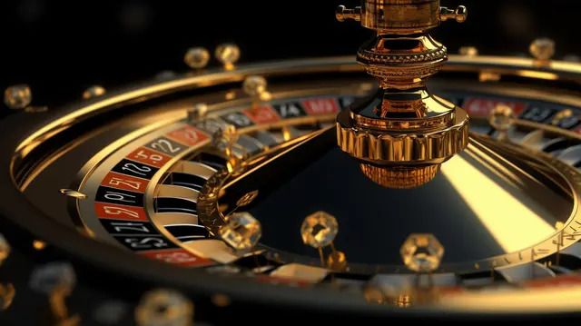 Gold And Black Casino Roulette With 3d Rendering Illustration Background